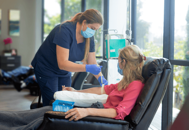 Nurse Preps Patient for IV
